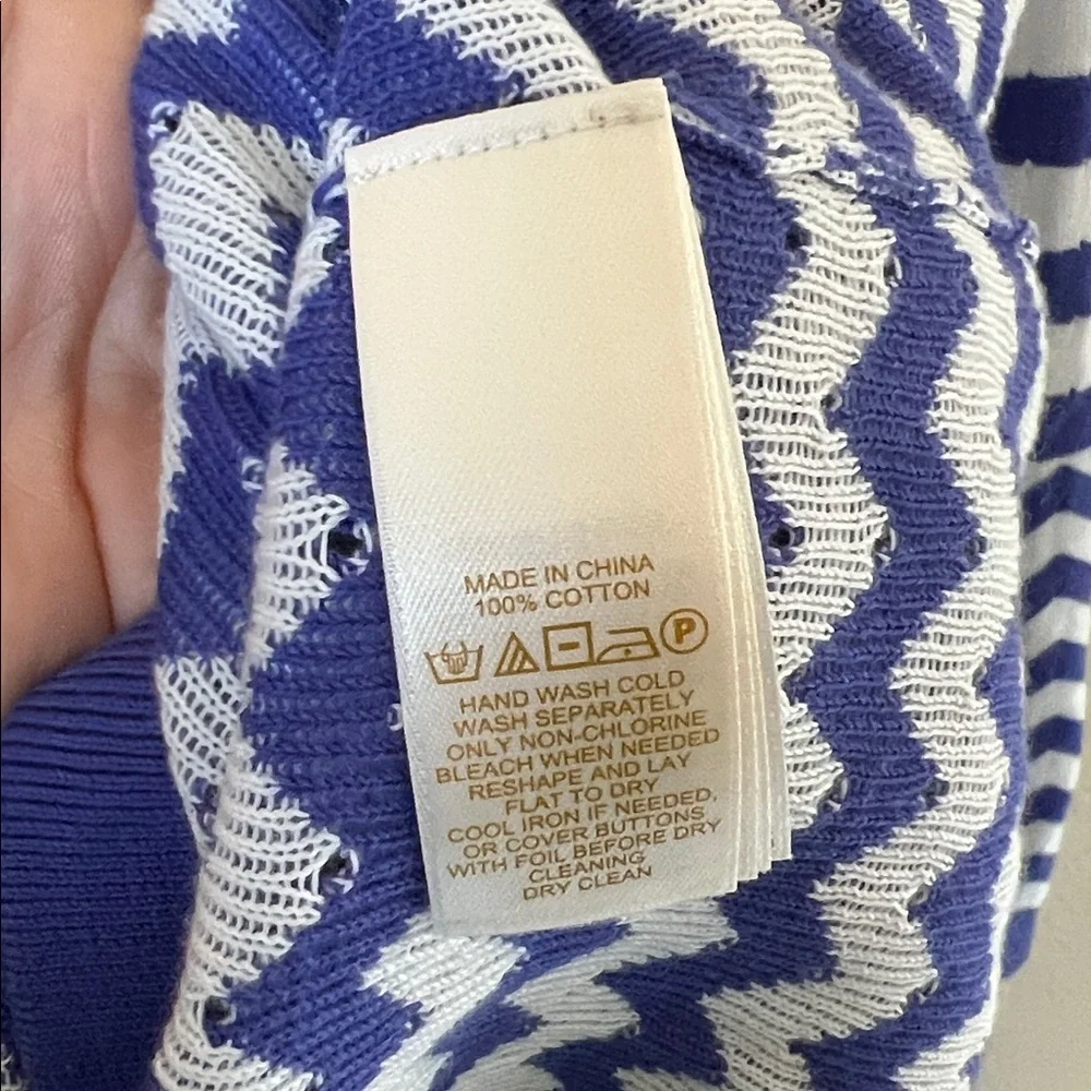 Kate spade blue and white striped cotton cardigan